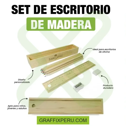 SET DE ESCRITORIO MADERA - Foto 2