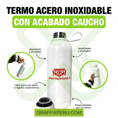 TERMO ACERO INOXIDABLE CON ACABADO CAUCHO - Foto 6