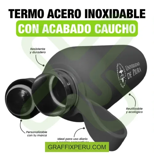 TERMO ACERO INOXIDABLE CON ACABADO CAUCHO - Foto 3