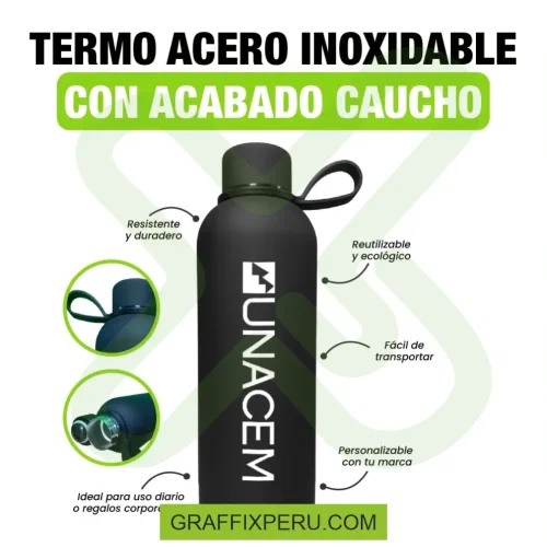 TERMO ACERO INOXIDABLE CON ACABADO CAUCHO - Foto 1