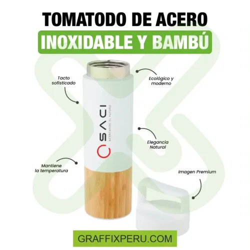 TOMATODO DE ACERO INOXIDABLE BASE BAMBOO - Foto 3