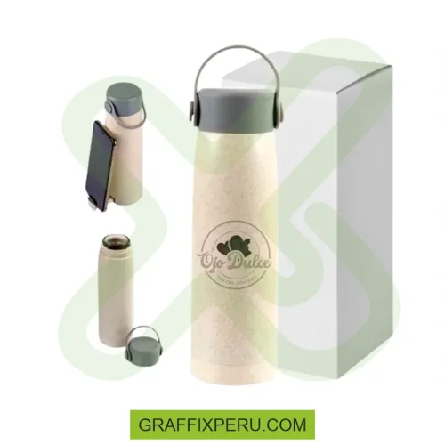 TOMATODO DE VIDRIO DE TRIGO CON PORTACELULAR - Foto 2