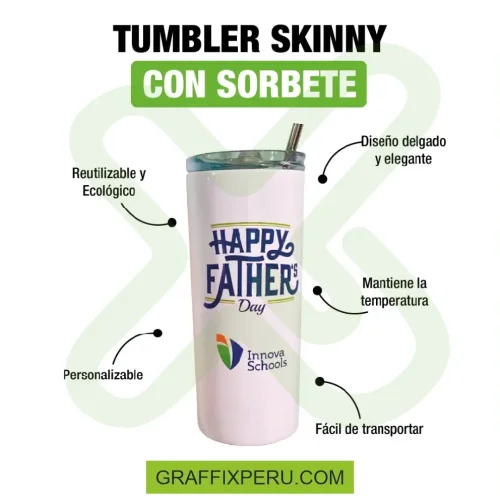 termo tumbler skinny con sorvete - Foto 3