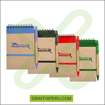 LIBRETA ECOLOGICA A5 + LAPICERO ECOLOGICO